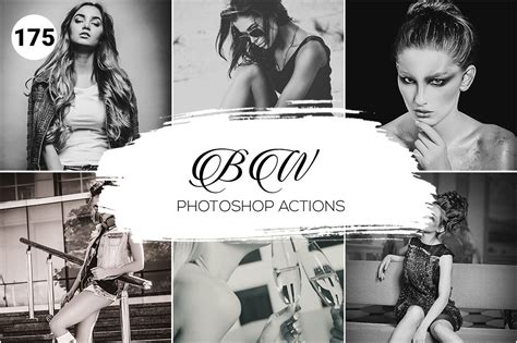 175 Black White Photoshop Actions By Cilo Creative Thehungryjpeg