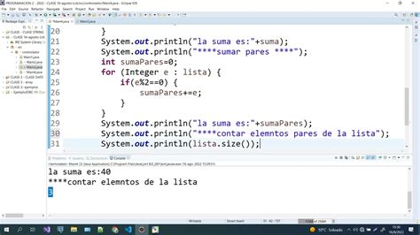 List En JAVA Lista De Numeros Como Contar Y Sumar Crear Metodos Para