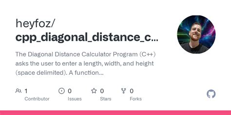 Github Ffm5113cppdiagonaldistancecalc The Diagonal Distance