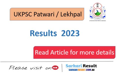 Ukpsc Patwari Lekhpal Result With Cutoff 2023everything You Should