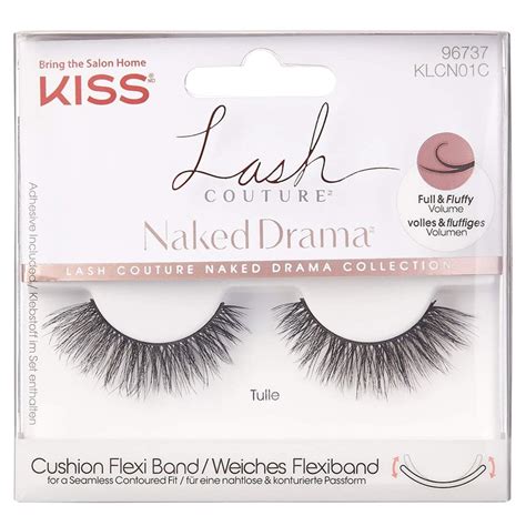 Kiss Inc Lash Couture Naked Drama Faux Mink False Eyelashes Tulle Adhesive Included 1g