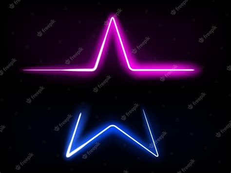 Premium Vector Glowing Star Frame Neon Light Vector Illustration