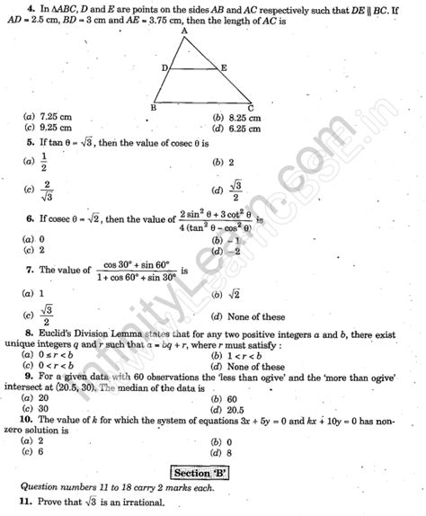 Cbse Sample Papers Class 10 Maths Sa1 Solved Paper 5