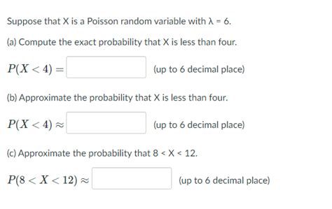 Solved Suppose That X Is A Poisson Random Variable With X