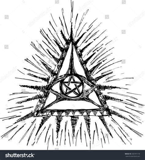 Eye God Pentagram Triangle Stock Vector Royalty Free 200797178