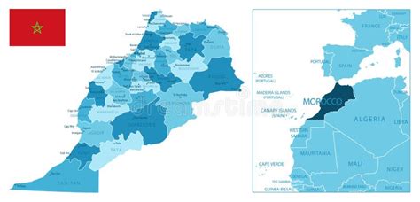 Marruecos Mapa Detallado Y Bandera Marruecos En El Mapa Del Mundo