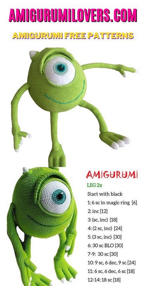 Amigurumi Mike Wazowski Free Crochet Pattern Artofit