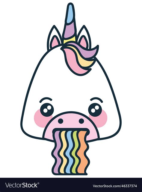 Unicorn vomiting rainbow Royalty Free Vector Image