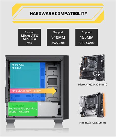 Gamemax Aero Mini Black Usb Tempered Glass Micro Atx Gaming Computer