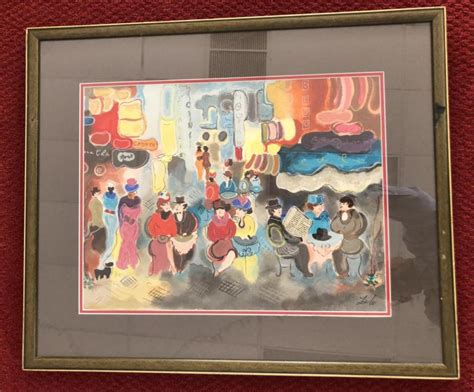 Sold At Auction Impressionist Embellished Print By Zule Moskowitz