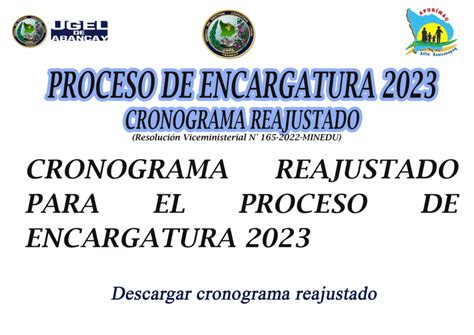 Cronograma Reajustado Para El Proceso De Encargatura Ugel Abancay