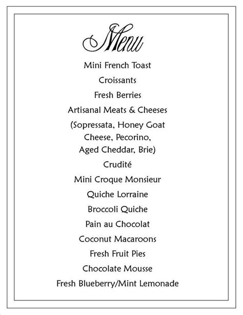 French Cafe Menu Ideas Chart And Printable World Inside French Cafe Menu Template - 10 ...