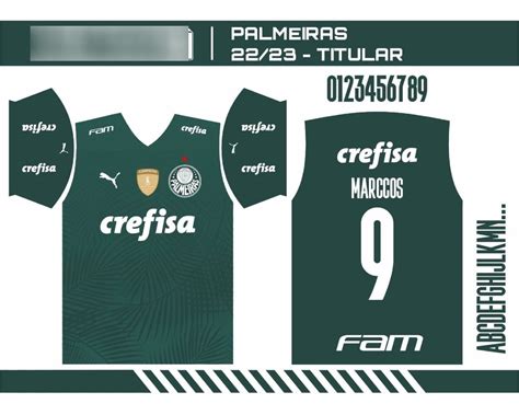 Arte Vetor Camisa Palmeiras 1 Titular 2022 2023 Cdr Corel Ilustrei Studio