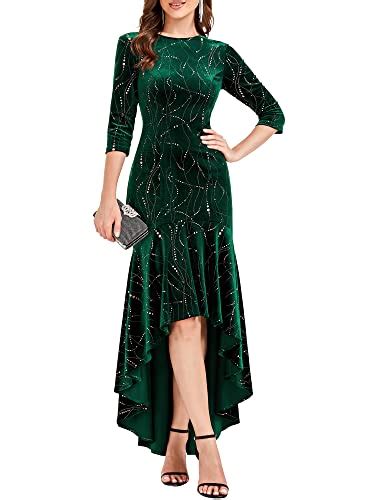 Look Stunning In This Emerald Green Velvet Midi Dress The Best Choice