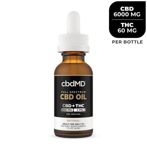 Cbdmd Cbd Oil Tincture Full Spectrum Natural Flavor 1fl Oz 60mg