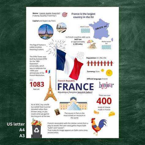 France Infographic Poster French Classroom Decor French Etsy In