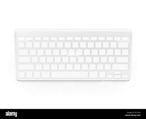 Blank White Keyboard Design Mock Up Isolated Empty Buttons Keypad