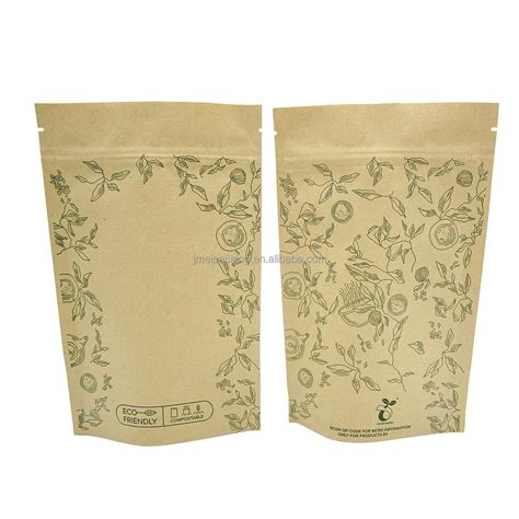 Eco Friendly Corn Starch Based Zip Lock Paper Packaging Compostable