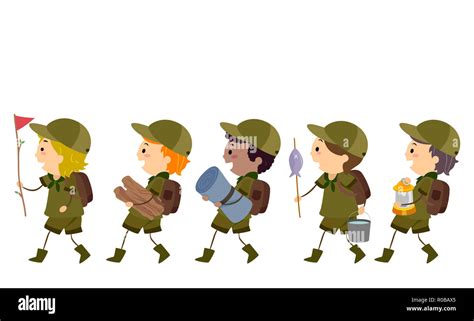 Vector Illustration Boy Scout Cartoon High Resolution Stock Photography