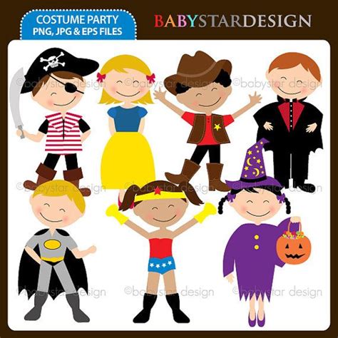 Costume Party Clipart INSTANT DOWNLOAD | Costume party, Halloween ...