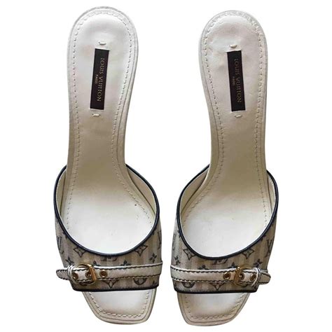 Cloth Mules And Clogs Louis Vuitton Grey Size 37 5 Eu In Cloth 8019545