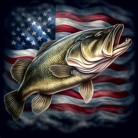 Premium Photo | A fish with the american flag in the background