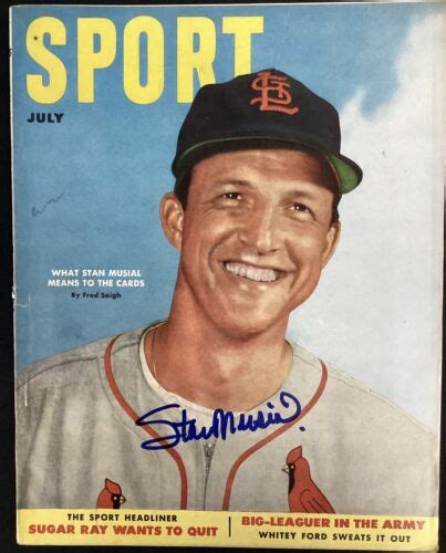 Stan Musial Signed Sport Magazine July No Label Cardinals