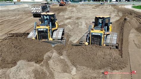 Compile Of Powerful Shantui Dh C Dozer Push Sand Dump Trucks