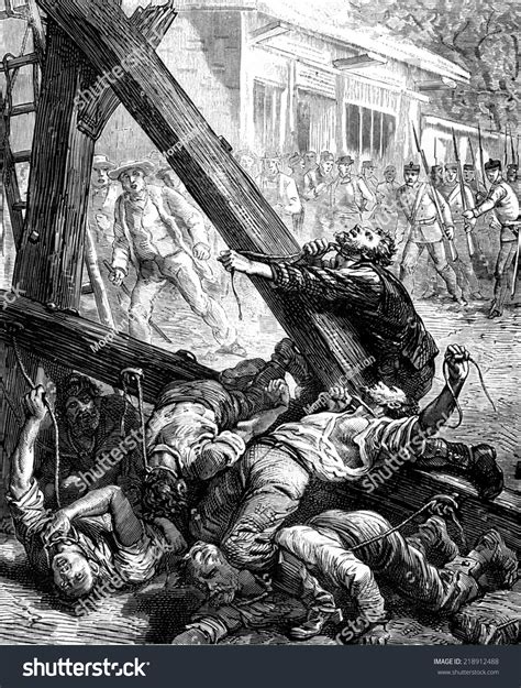 Colonial Drama Instrument Torture Broke Vintage Stock Illustration