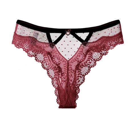 Sexy Fashion Lace Solid Color Low Waisted Panty Lingerie For Woman Hollow Out Women S Thong