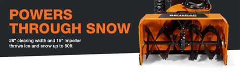 Gc2800b Generac 28 In Snow Blower Orange And Black Amazonca Patio