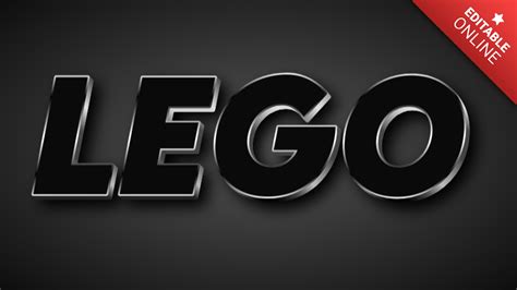 LEGO Font 3d Nero Generatore Di Effetti Di Testo