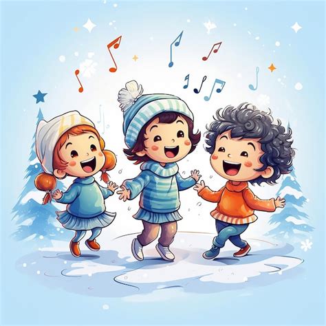 Premium Photo Festive Harmony Happy Kids Christmas Singing Musical