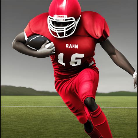 Running Football Player in Red Jersey Number 15 PNG · Creative Fabrica