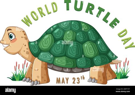 Cute Cartoon Turtle Celebrating World Turtle Day Stock Vector Image And Art Alamy