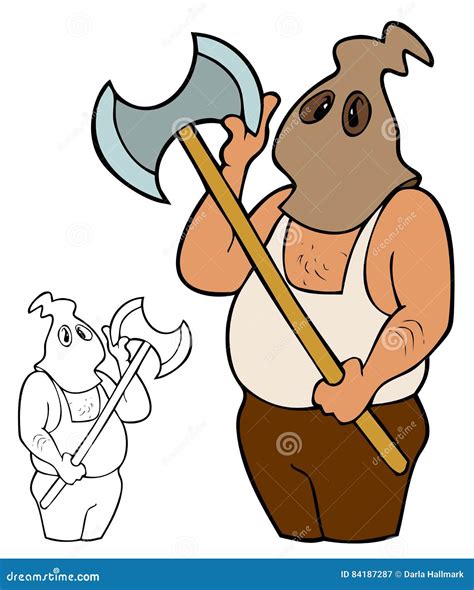 Executioner With His Axe Stock Vector Illustration Of Headsman