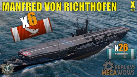 Manfred Von Richthofen 6 Kills And 140k Damage World Of Warships Gameplay Youtube