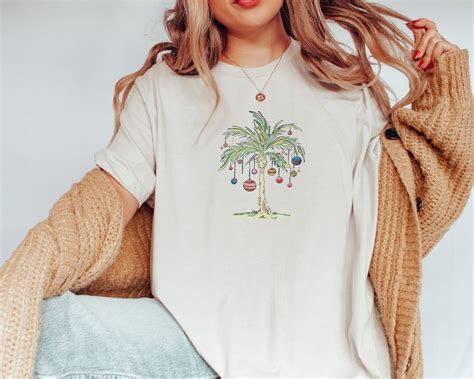 Christmas Palm Tree Shirt Tropical T Florida Christmas Shirt