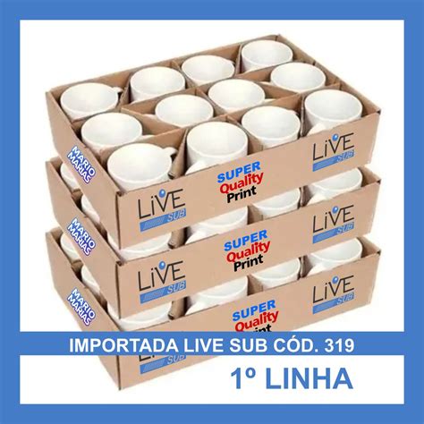 36 Canecas Cerâmica Resinada 325ml AAA LIVE para sublimação