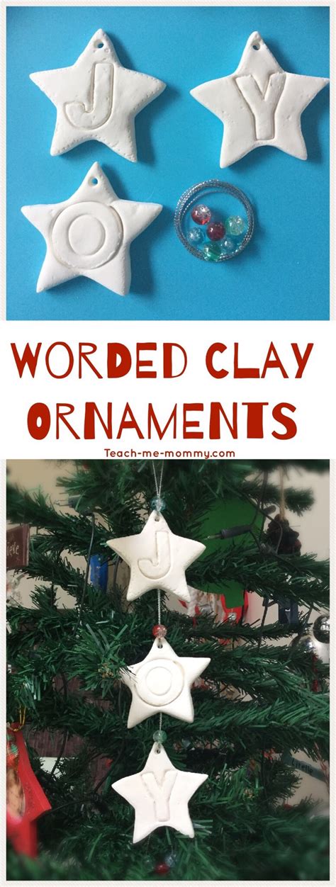 Worded Clay Ornaments Teach Me Mommy