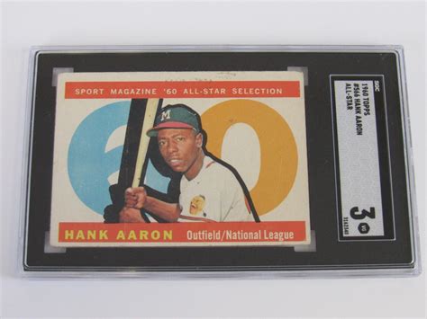 Topps Hank Aaron All Star Sgc Vg Av Ebay