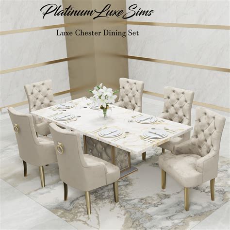 Luxe Chester Dining Set Part 1 Furniture The Sims 4 Build Buy