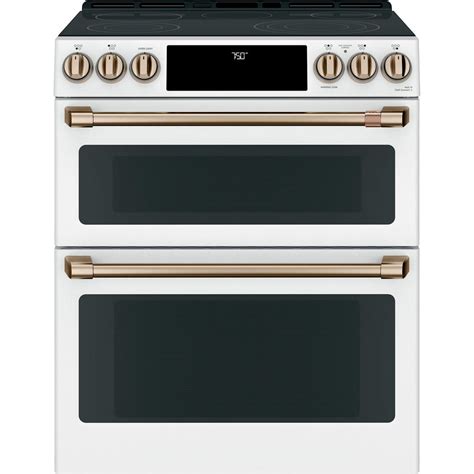 Ge 66 Cu Ft Double Oven Electric Range With Self Cleaning And Convection Lower Oven In White