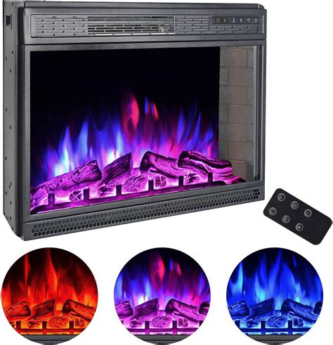 Beamnova 28 Inch Electric Fireplace Insert Black Wall