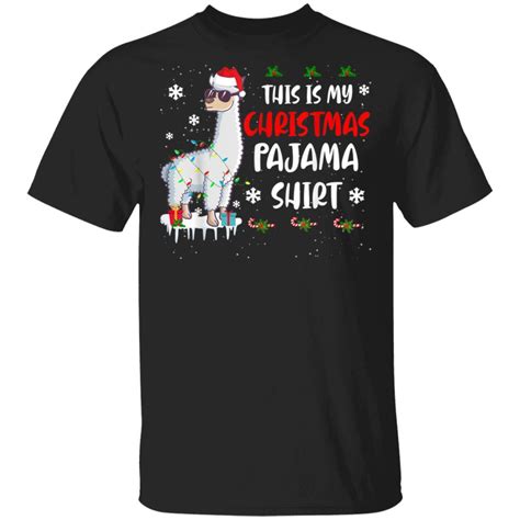 This Is My Christmas Pajama Shirt Llama Christmas Gifts T Shirt Xmas ...