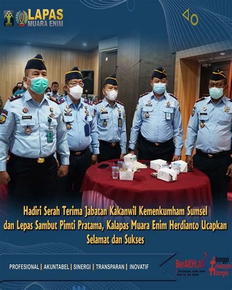 Hadiri Serah Terima Jabatan Kakanwil Kemenkumham Sumsel Dan Lepas