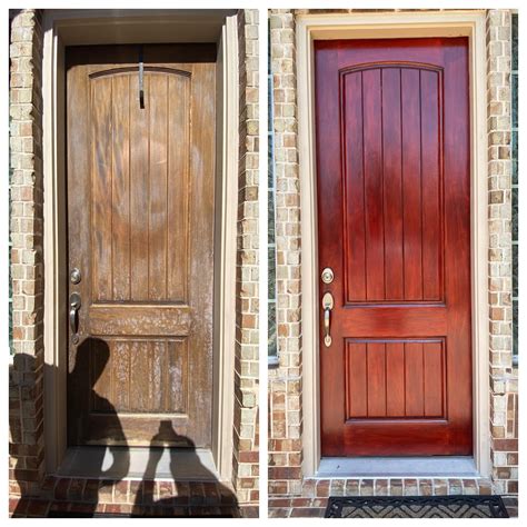 Having issues with wood external doors fading? Try deck stain! : r/DIY