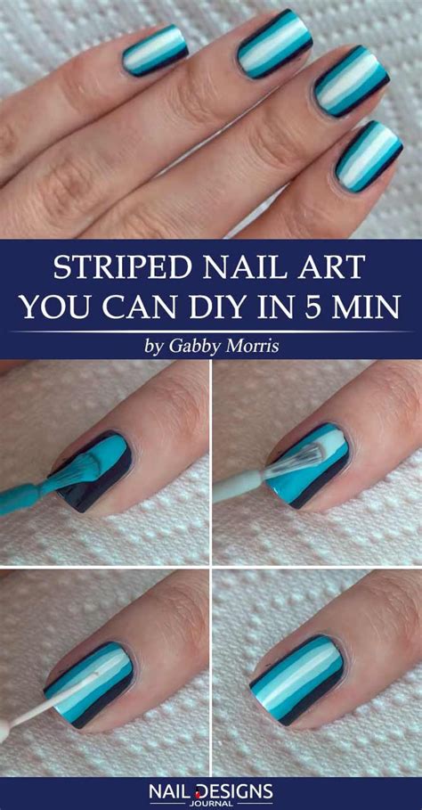 25 Super Easy Nail Designs Diy Tutorials Nail Art Simple Nail Designs Nail Art Stripes