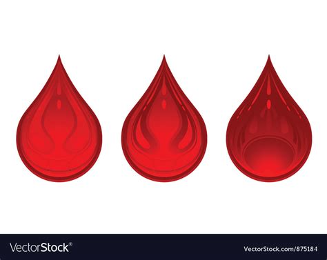 Three Drops Of Blood Red Color Royalty Free Vector Image