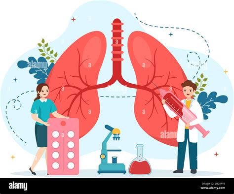 Pulmonologist Vector Illustration With Doctor Pulmonology Lungs